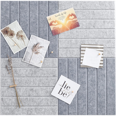 ZELLER Pinboard-Set, 4tlg. 30x30 cm 11579 hell-/dunkelgrau