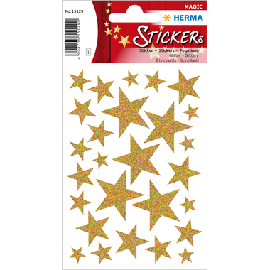HERMA Sticker Sterne 15129 gold 27 Stück /1 Blatt
