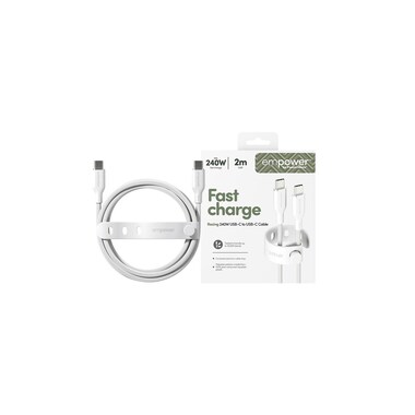 emPower by PanzerGlass USB 2.0-Kabel Racing 240 W Silber Weiss USB-C - USB-C 2 m