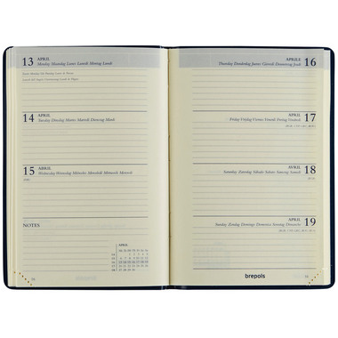 BREPOLS Agenda Delta 834 Seta 2027 0.834.2120 1W/2S schwarz 8.1x12cm