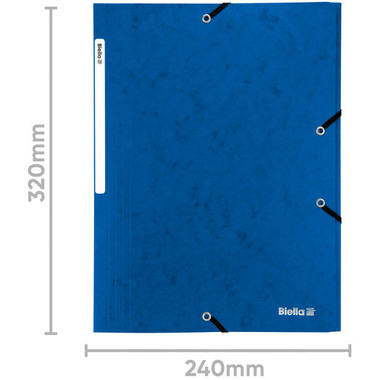 BIELLA Gummibandmappe A4 17840105U blau, 355gm2 200 Bl.
