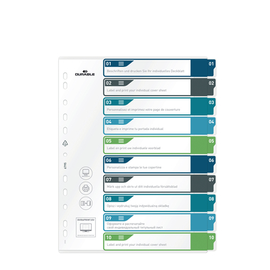 DURABLE Register PP A4+ 679527 mehrfarbig 1-10