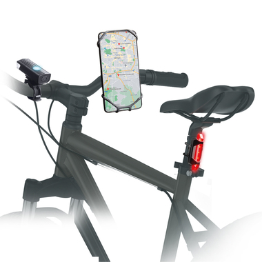 Kit vélo avec éclairage sans fil et support mobile | SBS