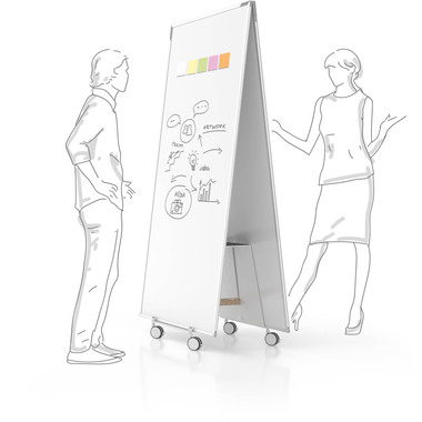 MAGNETOPLAN Design-Thinking Whiteboard Set 12412192 avec Base 178x90cm