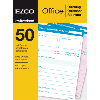 ELCO Quittung A6 74591.19 60g 50x2 Blatt