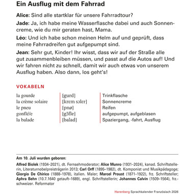 HARENBERG Abreisskalender 2026 2110900+26 Französisch DE, FR 12.5x16cm
