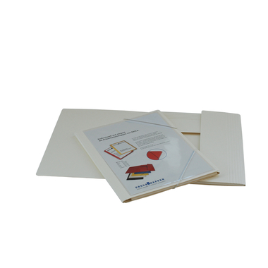 EROLA Gummibandmappe 650my A4 33299S weiss Pressspan m. Fronttasche