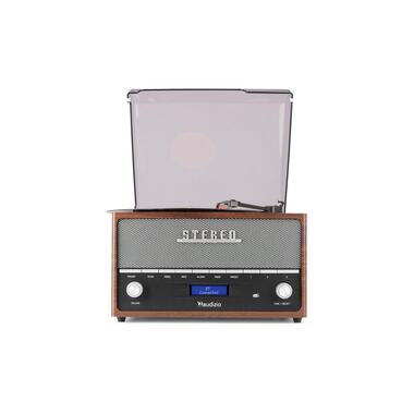 Audizio Tourne-disque Bluetooth Frisco Brun/Gris