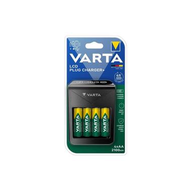 Varta Ladegerät LCD Plug Charger+ + 4x AA 2100 mAh