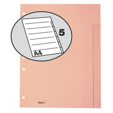 BIELLA Kartonregister A4 19640500U braun 5-teilig