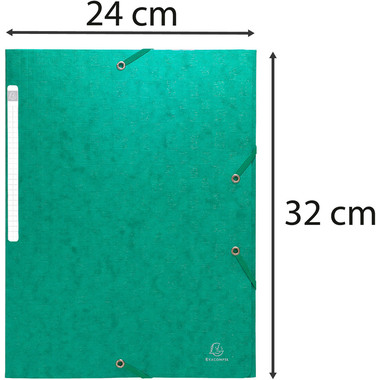EXACOMPTA Classeur à élastique A4 55753E vert 3 volets