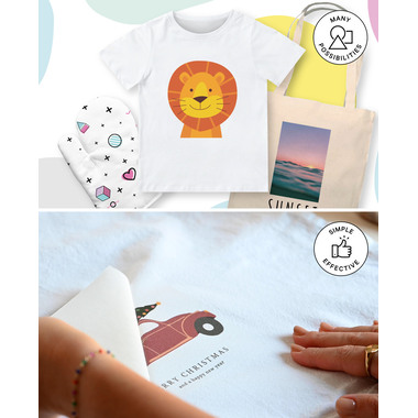 I AM CREATIVE Bügelfolie A4 4010.54 helle Textilien 5 Blatt