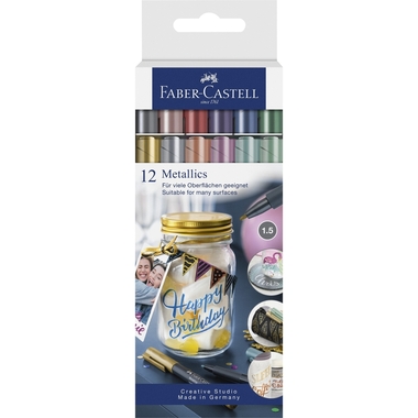 FABER-CASTELL Metallics Set 1.5mm 160713 assortiti 12 pezzi