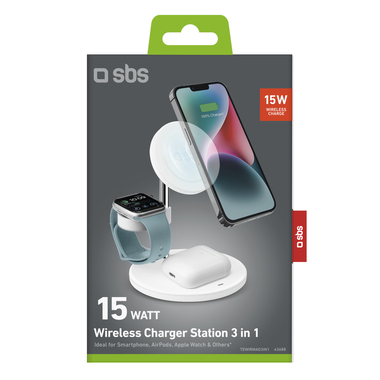 Kabelloses 3-in-1-Ladegerät magnetisch für Apple und Samsung | SBS