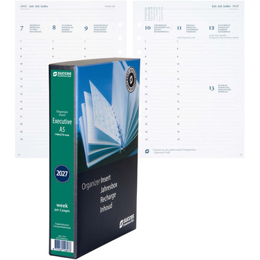 SUCCES Agenda A5 2027 847107000027U 1S/2P recharge compl.14.8x21cm