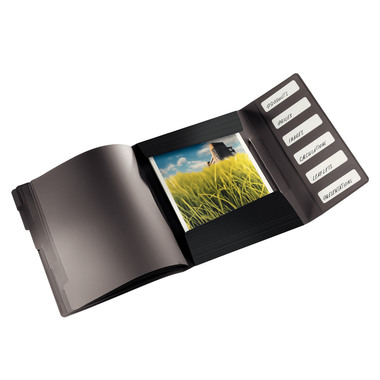 LEITZ Ordnungsmappe Solid PP A4 45691095 schwarz 6 Fächer