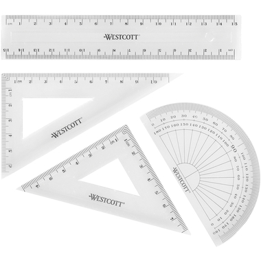 WESTCOTT Set squadra E-10303 00 trasparente 4 pezzi