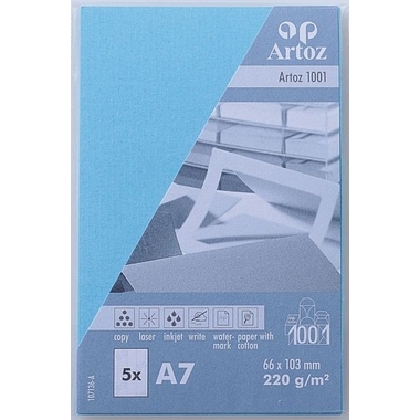 ARTOZ Visitenkarten 1001 A7 107136143 220g, azur 5 Blatt