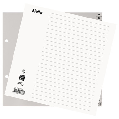 BIELLA Répertoires PP A4 1/2 h. 19642400U gris A-Z 24 pcs.