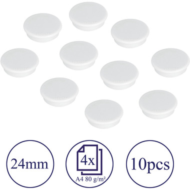 FRANKEN Haftmagnete 24mm HM20 09 weiss 10 Stück