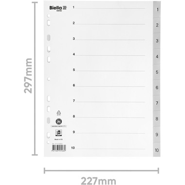 BIELLA Répertoire PP A4 47141000U gris 1-10