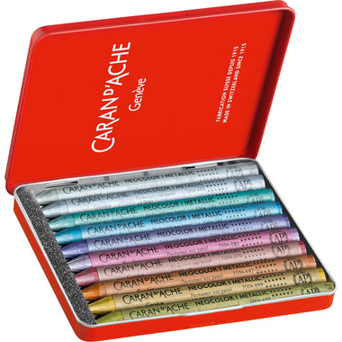 CARAN D'ACHE Wachsmalkreide Neocolor 1 7004.310 10 Farben Metallbox
