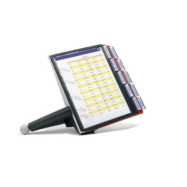 DURABLE Displaysystem SHERPA Table 10 563200 rot/schwarz, 10 Sichttafeln A4
