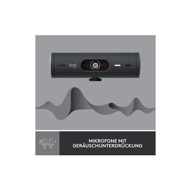 Logitech Webcam Brio 500 Grafite