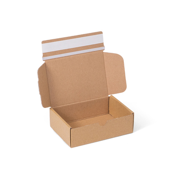 Shipping box with self-adhesive seal in brown 140x101x43mm