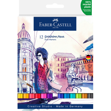 FABER-CASTELL Goldfaber Dual Marker 164612 12 colori, Etui