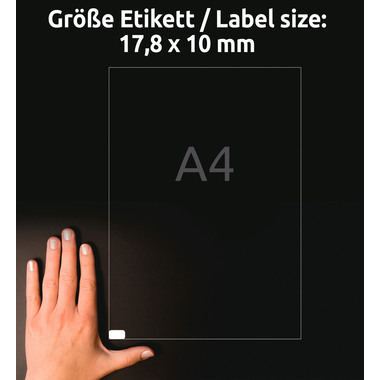 AVERY ZWECKFORM Universal-Etikett. 17,8x10mm L4730REV-25 weiss 8100 Stk./25 + 5 Blatt
