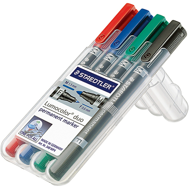 STAEDTLER Lumocolor Duo F/M 348WP4 4 Farben ass.