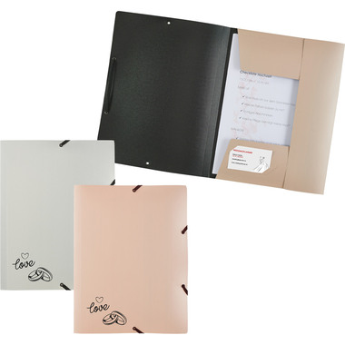 KOLMA Gummibandmappe Wedding A4 11.179.07 opak silber,love