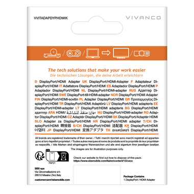 DisplayPort Male to HDMI Female Adapter | Vivanco