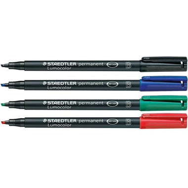 STAEDTLER Lumocolor permanent B 314 WP4 4 Farben ass.