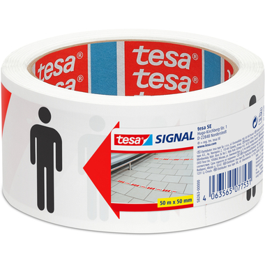 TESA Social Distancing Tape 58263-00000 rouge, blanc, noir 50mmx50m