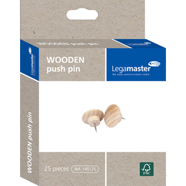LEGAMASTER Aghi per bacheche WOODEN 7-145125 legno 25 pezzi
