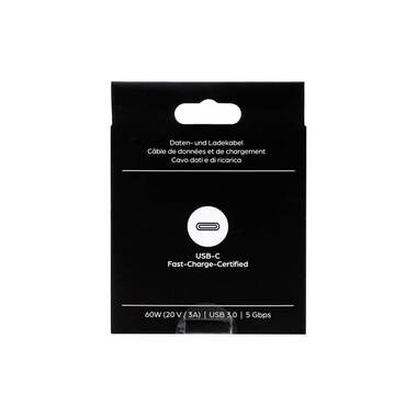 onit USB 3.0-Kabel 60 W, USB-C - USB-C, 0.5 m, Schwarz