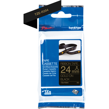 PTOUCH Band schwarz/gold TZE-R354 Tze Geräte 24mm