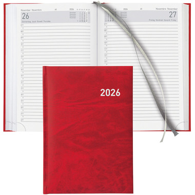 BIELLA Geschäftsagenda Executive 2026 806510450026U 1T/1S rot ML 14.5x20.5cm
