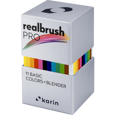 KARIN Real Brush Pen Pro 0.4mm 31C1 Basic Colours 12 pièces