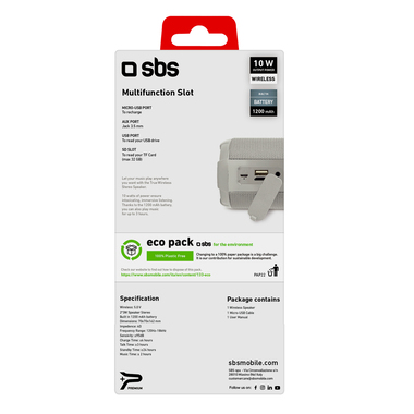 Speaker wireless 10W per TF Card, AUX e ingresso USB