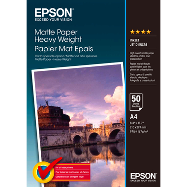 EPSON Matt Paper heavy weight A4 S041256 InkJet 167g 50 Blatt
