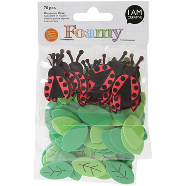 I AM CREATIVE Foamy 4019.35 Marienkäfer, 76 Stück