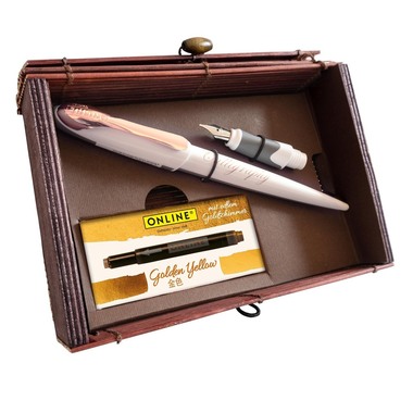 ONLINE Füllhalterset Air Rose 10059 white Bamboo Box