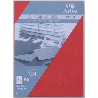 ARTOZ Karten 1001 A6 107326145 220g, rot 5 Blatt