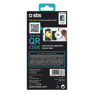 Film de protection en verre trempé pour Samsung Galaxy A70