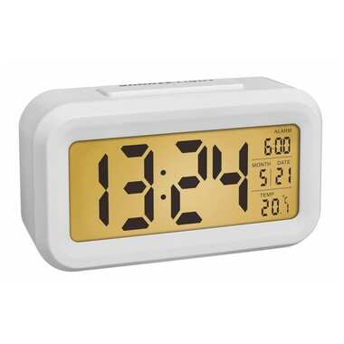 TFA Dostmann Digitalwecker Lumio Weiss