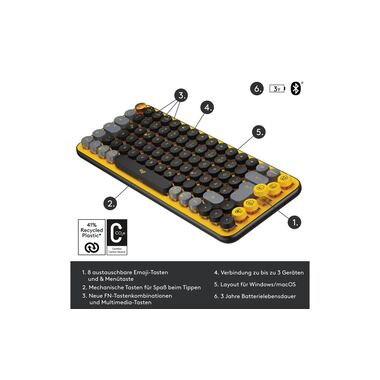 Logitech Keyboard POP Keys Blast Yellow
