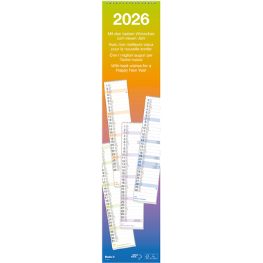 BIELLA Calendario Longus WireO 2026 889019000026U 1M/1P Wire-O ML 12x54.4cm